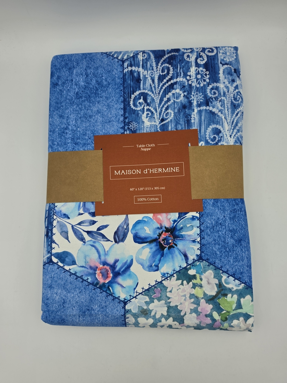 NWT Maison d'Hermine Summer Blues Tablecloth, 60"x120" Rectangular